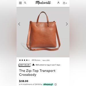 Madewell The Zip - Top Transport Crossbody Women bag
